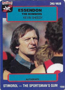 1990 AFL Scanlens Stimorol #36 Kevin Sheedy Front